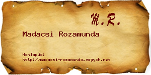 Madacsi Rozamunda névjegykártya